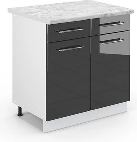 Szafka dolna do kuchni antracyt wysoki połysk 80x60x82 fame-line