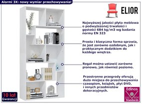 Skandynawski biały regał z półkami - Alormi 3X