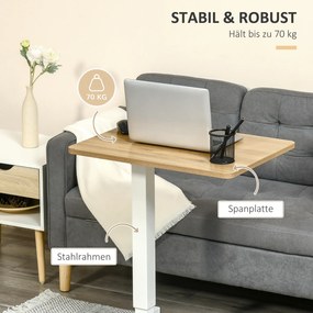 Stolik na laptopa HOMCOM z podnośnikiem gazowym, regulowana wysokość w kształcie litery C, ruchomy