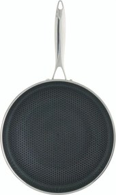 Patelnia wok Ogo BLACK CUBE 28 CM ze stali nierdzewnej z dnem w kształcie plastra miodu - Do wszystkich rodzajów kuchenek, w tym indukcyjnych