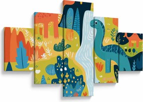 Obraz - Wesołe dinozaury (125x70 cm)