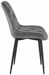 Aksamitne krzesło do jadalni TOR, ciemnoszare