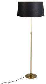 Lampa stojąca złota/mosiężna z czarnym kloszem 45 cm regulowana - Parte klasyczny/Antyczny Oswietlenie wewnetrzne