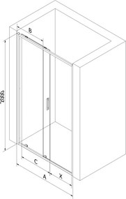 Mexen Exo drzwi prysznicowe rozsuwane 125 cm, transparent, chrom - 8151-125-000-01-00