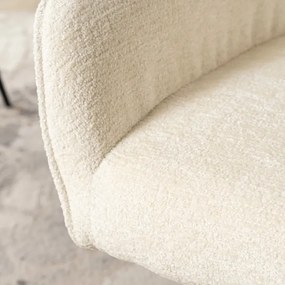 Krzesło Tapicerowane Obrotowe do Salonu LARISA Kremowe Nowoczesne