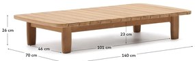 Stolik ogrodowy z litego drewna tekowego 70x140 cm Tirant – Kave Home