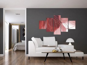 Obraz - Czerwony abstrakcyjny kwiat N⁰1 (125x70 cm)