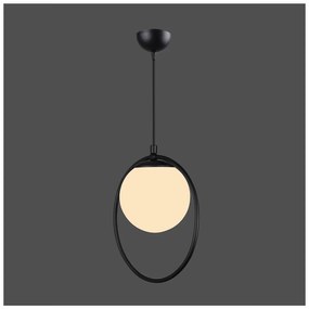 Czarna metalowa lampa wisząca z szklanym kloszem ø 15 cm Ates – Squid Lighting