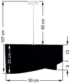 Czarno-biała asymetryczna lampa wisząca - EX973-Vivien