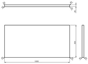 Blat łazienkowy z litego drewna dębowego w naturalnym kolorze 100x50 cm Woody – Sapho