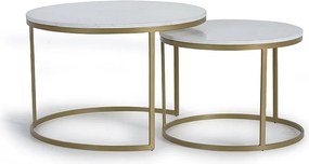 Zestaw 2 podstaw stołowych z marmuru i metalu