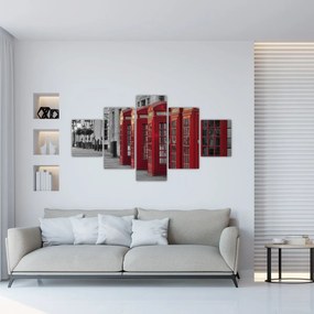 Obraz - Budki telefoniczne w Londynie (125x70 cm)