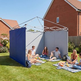 Outsunny 3-częściowy zestaw bocznych ścian z zamknięciem na suwak do pawilonu 3x3 m, ciemnoniebieski | Aosom PL