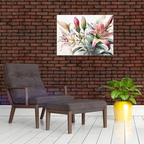 Obraz - Lilie, ilustracje (70x50 cm)