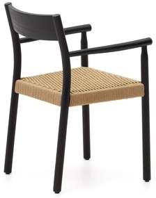 Czarno-naturalne krzesło z litego drewna dębowego Yalia – Kave Home