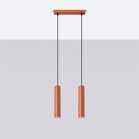 Lampa wisząca LAGOS 2 ochra czerwona SOLLUX  LIGHTING