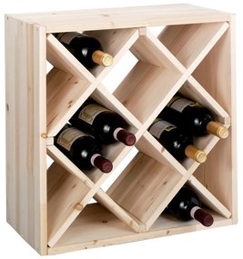 Drewniany stojak na wino, półka na wino na 12 butelek, ZELLER