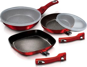 3 sztuki patelni aluminiowych z odpinanymi rączkami L4-P02