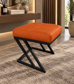 Pufa ZETA LOFT ławka taboret podnóżek metal eko-skóra D20