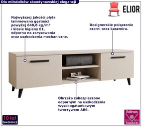 Nowoczesna szafka pod telewizor w kolorze kaszmir - Pura 2S