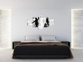 Obraz - Sztuka uliczna - zamieszanie (125x70 cm)