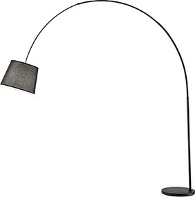 Arche - Curved LED metal floor lamp 1xE27 MAX 60W, H.230 cm, 180° adjustable head, Black - Perenz