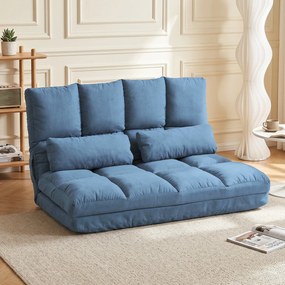 HOMCOM Wygodna Sofa Podłogowa Składana - Regulowane Oparcie, Niebieska, 102x73x60cm - Relaks w Salonie
