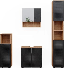 Zestaw mebli łazienkowych kropkowany antracyt 80x41x58.6 irma