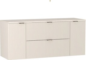 Szafka pod umywalkę WENA, z 2 drzwiami i 2 szufladami, ryflowane fronty, Willy, 140x60x47 cm, Kaszmir