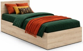 Łóżko Z Zagłówkiem I Materacem Dąb Sonoma 90X200 W7-T26