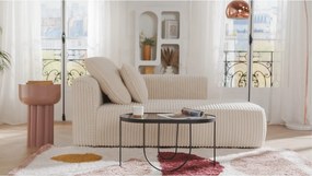 Szezlong prosty z bordowej tkaniny szenilowej  PINETA