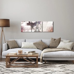 Obraz - Wieża Eiffla, Paryż, Francja (z zegarem) (90x30 cm)