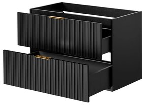 Szafka wisząca podumywalkowa czarna mat 80 x 46 cm ASTROS Black