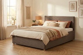 Łóżko VEGA 140x200 cm Jasny brąz Z materacem