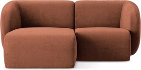 Narożnik z tkaniny szenilowej (lewostronny/z szezlongiem) w kolorze terakoty Lani – Makamii