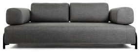 Ciemnoszara sofa z podłokietnikami Kave Home Compo