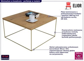 Druciany stolik kawowy dąb lancelot - Welos 3X