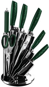 Zielony komplet noży na obracanym stojaku W5-F55
