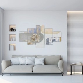 Obraz - Obraz z kwiatami i teksturami (125x70 cm)
