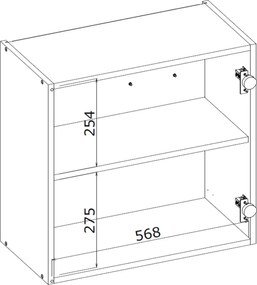 Kuchenna szafka modułowa górna BELLA GOO-60/58 kaszmir mat