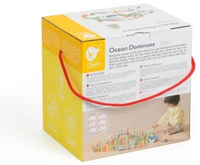 Classic world drewniane domino tor logiczny przeszkód układanka montessori 100 el.