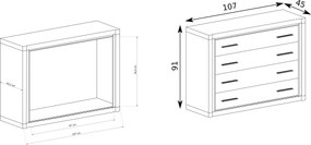 Komoda MALAGA 107 cm do Salonu Sypialni Dąb sonoma