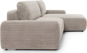 Sztruksowa kanapa narożna rozkładana taupe N0-D86