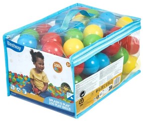 Bestway 100 plastikowych kulek w torbie zapinanejna zamek, średnica 5,85 cm