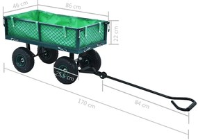 Metalowy wózek ogrodowy na pneumatycznych kołach K4-P97