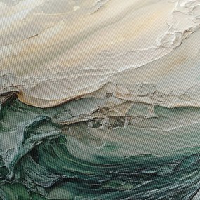Obraz - 3D abstrakcja morza (z zegarem) (90x30 cm)
