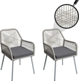Krzesło ogrodowe MCW-O12 (zestaw 2 sztuk), szary, pokrowiec ciemnoszary