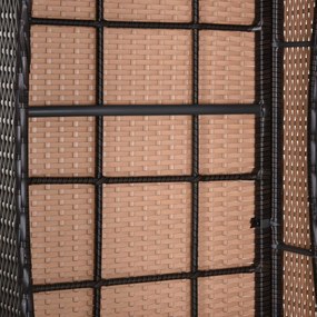 Outsunny mobilny leżak ogrodowy leżak leżak rattanowy mebel ogrodowy brązowy