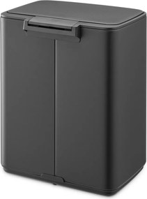 Ciemnoszary stalowy kosz na śmieci z pedałem 12 l Bo – Brabantia