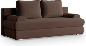 Masseno Sofa ASPERO z funkcją spania i pojemnikiem na pościel, Rozkładana sofa - Brązowy, KRONOS 06